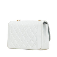 シャネル ダイアナ ココマーク 斜め掛け チェーン ショルダーバッグ ライトブルー ラムスキン レディース CHANEL 【中古】