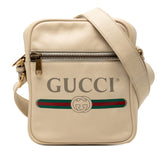 グッチ ロゴプリント ショルダーバッグ 523591 ホワイト マルチカラー レザー レディース GUCCI 【中古】