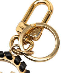 ルイ ヴィトン ポルト クレ ベリー キーホルダー バッグチャーム M63082 ブラック ゴールド レザー メッキ レディース LOUIS VUITTON 【中古】