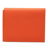 エルメス クルネゼー 折り畳み カードケース □P刻印 オレンジ ヴォーエプソン レディース HERMES 中古