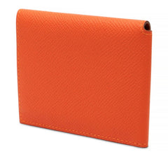 エルメス クルネゼー 折り畳み カードケース □P刻印 オレンジ ヴォーエプソン レディース HERMES 中古