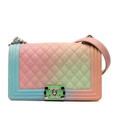 シャネル ボーイシャネル ココマーク チェーン ショルダーバッグ マルチカラー キャビアスキン レディース CHANEL 【中古】