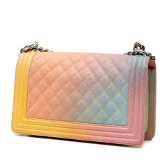 シャネル ボーイシャネル ココマーク チェーン ショルダーバッグ マルチカラー キャビアスキン レディース CHANEL 【中古】