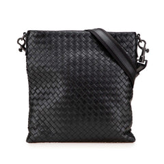 ボッテガヴェネタ イントレチャート ショルダーバッグ ブラック レザー レディース BOTTEGAVENETA 【中古】