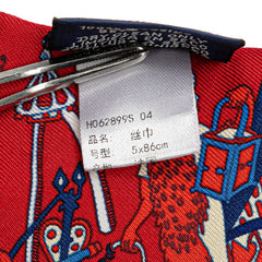 エルメス ツイリー La Folle Parade ラ フォル パラード スカーフ レッド マルチカラー シルク レディース HERMES 【中古】