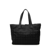 シャネル ココマーク ニュートラベルライン トートMM トートバッグ ハンドバッグ ブラック ナイロン レザー レディース CHANEL 中古
