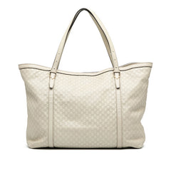 グッチ マイクログッチシマ ハンドバッグ トートバッグ 309613 ホワイト レザー レディース GUCCI 【中古】