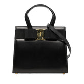 サルヴァトーレフェラガモ ヴァラリボン ハンドバッグ ショルダーバッグ 2WAY BA214178 ブラック レザー レディース Salvatore Ferragamo 【中古】