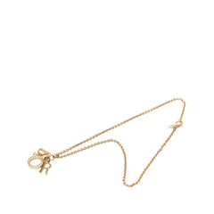 ディオール ロゴ チェーン ペンダント ネックレス ゴールド メッキ ラインストーン レディース Dior 【中古】