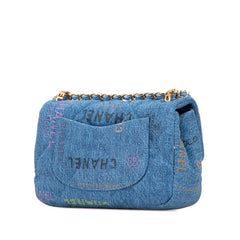 シャネル マトラッセ ココマーク ロゴプリント チェーン ショルダーバッグ AS3134 インディゴブルー デニム レディース CHANEL 【中古】