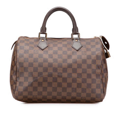 ルイ ヴィトン ダミエ スピーディ30 ハンドバッグ ミニボストンバッグ N41531 エベヌ ブラウン PVC レザー レディース LOUIS VUITTON 【中古】
