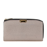 バーバリー 長財布 グレー レザー レディース BURBERRY 【中古】