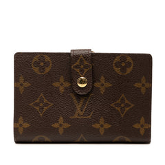 ルイ ヴィトン モノグラム ヴィエノワ 二つ折り財布 M61663 ブラウン PVC レザー レディース LOUIS VUITTON 【中古】