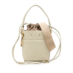 クロエ ROY ロイ ロゴ ハンドバッグ ショルダーバッグ 2WAY ホワイト系 ベージュ レザー レディース Chloe 中古