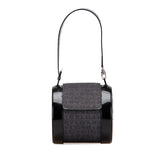 ブルガリ ロゴマニア ビーゼロワン ハンドバッグ ブラック インディゴ デニム パテントレザー レディース BVLGARI 【中古】