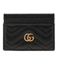 グッチ GGマ-モント カードケース ブラック レザー レディース GUCCI 【中古】