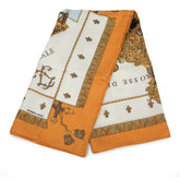 エルメス カレ90 VUE DU CARROSSE DE LA GALERE LA REALE クイーンの戴冠式 スカーフ オレンジ マルチカラー シルク レディース HERMES 【中古】