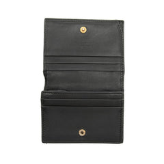 グッチ GGマーモント ダブルG 二つ折り財布 コンパクトウォレット 466492 ブラック レザー レディース GUCCI 【中古】