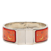 エルメス エマイユGM ロケ 七宝焼き バングル ゴールド オレンジ メッキ レディース HERMES 【中古】