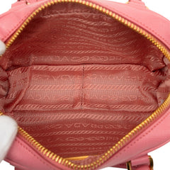 プラダ 三角ロゴプレート ミニハンドバッグ ショルダーバッグ 2WAY BL0705 ピンク サフィアーノレザー レディース PRADA 【中古】