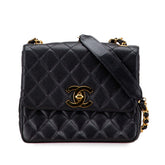 シャネル マトラッセ ココマーク チェーン ショルダーバッグ ブラック キャビアスキン レディース CHANEL 【中古】