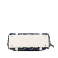 グッチ アビー ロゴ トートバッグ 141470 ネイビー ベージュ キャンバス レザー レディース GUCCI 【中古】