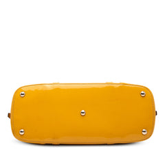 グッチ マイクロGG ハンドバッグ ショルダーバッグ 2WAY 309617 イエロー パテントレザー レディース GUCCI 【中古】