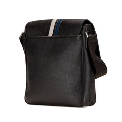 サルヴァトーレフェラガモ 斜め掛け ショルダーバッグ FZ-94 9671 ブラック ブルー グレー レザー レディース Salvatore Ferragamo 【中古】