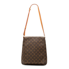 ルイ ヴィトン モノグラム ミュゼット 斜め掛け ショルダーバッグ M51256 ブラウン PVC レザー レディース LOUIS VUITTON 【中古】