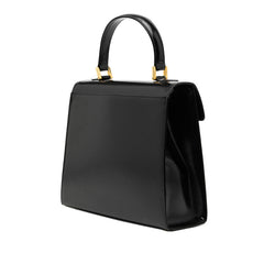 サンローラン ロゴ ヴィンテージ ハンドバッグ ショルダーバッグ 2WAY ブラック ゴールド レザー レディース SAINT LAURENT 【中古】