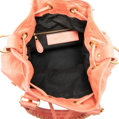バレンシアガ ジャイアント ミニポンポン ハンドバッグ ショルダーバッグ 2WAY 285439 ピンク レザー レディース BALENCIAGA 【中古】