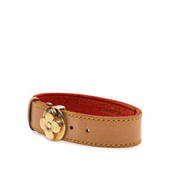 ルイ ヴィトン グッドラック ブレスレ ブレスレット M64448 ブラウン ゴールド レザー メッキ レディース LOUIS VUITTON 【中古】