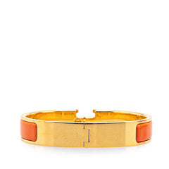エルメス クリックH PM ブレスレット ゴールド オレンジ メッキ レディース HERMES 【中古】