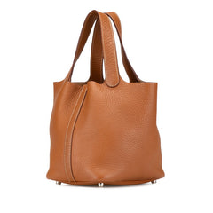 エルメス ピコタンPM ハンドバッグ ゴールド(ブラウン) トリヨンクレマンス レディース HERMES 【中古】