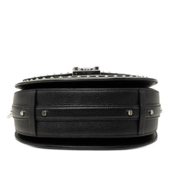 エム シー エム パトリシア サッチェル スタッズ ハンドバッグ ショルダーバッグ 2WAY ブラック レザー レディース MCM 【中古】
