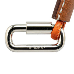 エルメス キュリオジテ ストラップ ネックストラップ オレンジ ブラウン シルバー ヴォースイフト メタル レディース HERMES 【中古】