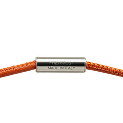 エルメス キュリオジテ ストラップ ネックストラップ オレンジ ブラウン シルバー ヴォースイフト メタル レディース HERMES 【中古】