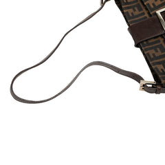 フェンディ ズッカ マンマバケット ハンドバッグ ショルダーバッグ ブラウン キャンバス レザー レディース FENDI 【中古】