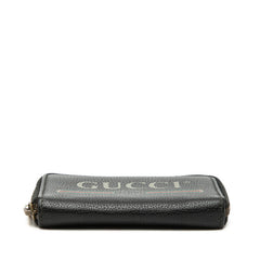 グッチ インターロッキングG ラウンドファスナー コインケース 小銭入れ 496319 ブラック レザー レディース GUCCI 【中古】