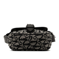 ディオール トロッター 斜め掛け ショルダーバッグ ブラック ホワイト キャンバス レザー レディース Dior 【中古】