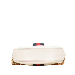 グッチ オフィディア ラウンド チェーン ショルダーバッグ 550618 ホワイト ネイビー レッド レザー レディース GUCCI 【中古】