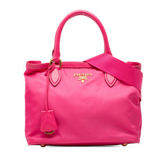 プラダ ハンドバッグ ショルダーバッグ 2WAY 1BA172 ピンク ナイロン レザー レディース PRADA 【中古】