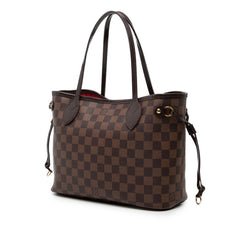 ルイ ヴィトン ダミエ ネヴァーフルPM トートバッグ ショルダー N51109 ブラウン PVC レザー レディース LOUIS VUITTON 中古