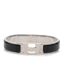 エルメス クリック エナメルブレスレット シルバー ブラック メタル レディース HERMES 【中古】