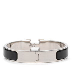 エルメス クリック エナメルブレスレット シルバー ブラック メタル レディース HERMES 【中古】