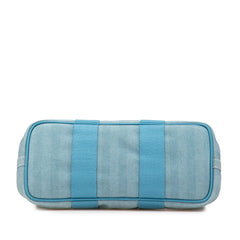 エルメス ヴァルパライソPM ハンドバッグ ブルージーン トワルシェブロン レザー レディース HERMES 【中古】