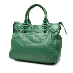バレンシアガ ジャイアント ヴェロ ハンドバッグ グリーン レザー レディース BALENCIAGA 【中古】