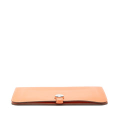 エルメス ドゴンGM 長財布 □Q 2013 オレンジ系 スイフト レディース HERMES 【中古】