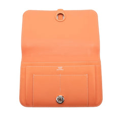 エルメス ドゴンGM 長財布 □Q 2013 オレンジ系 スイフト レディース HERMES 【中古】