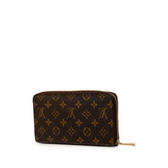 ルイ ヴィトン モノグラム ジッピーオーガナイザー 長財布 M60002 ブラウン PVC レザー レディース LOUIS VUITTON 中古